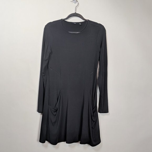 Betabrand Sweatshirt Travel Dress Black Pockets XS - Picture 2 of 9